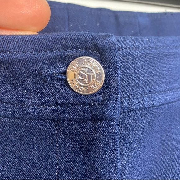 St John Navy Blue stretch denim straight leg - Picture 2 of 5